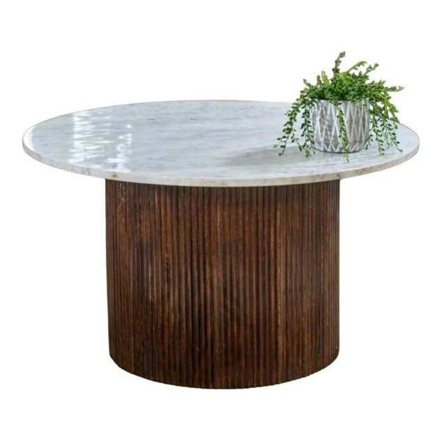 Rackhams Miel Mango Wood Coffee Table With Marble Top - image 1