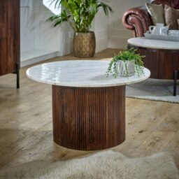 Rackhams Miel Mango Wood Coffee Table With Marble Top - thumbnail 2