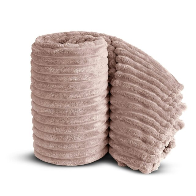Rackhams Chunky Cord Super Soft Plush Heavy Blanket - 150cm x 200cm - Pink - image 1