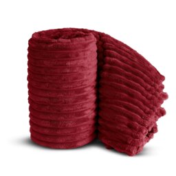 Rackhams Chunky Cord Super Soft Plush Heavy Blanket - 150cm x 200cm - Pink - thumbnail 3