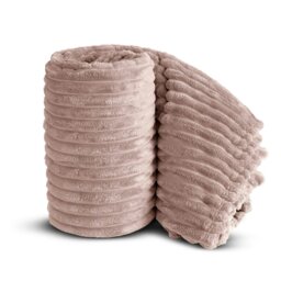 Rackhams Chunky Cord Super Soft Plush Heavy Blanket - 150cm x 200cm - Pink