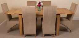 Rackhams Richmond Medium Oak Extendable Dining Table with Lola Fabric Chairs - 8 chairs - Grey - thumbnail 5