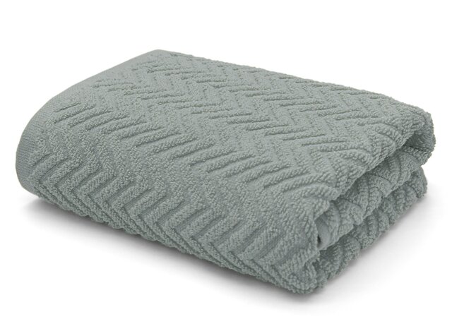 Rackhams 100% Cotton Chevron Towels - Silver - Silver - Bath Towel
