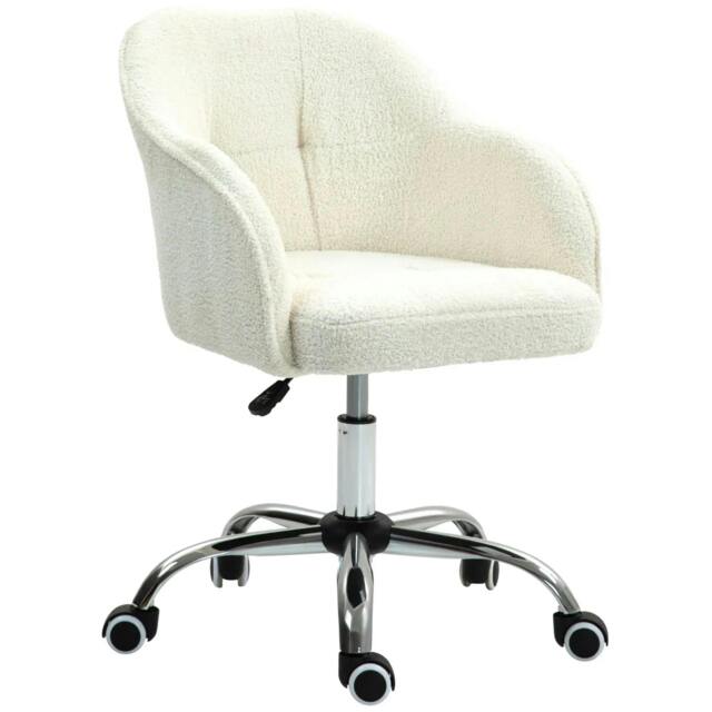 Rackhams 46-56 cm Teddy Fleece Office Chair - Cream