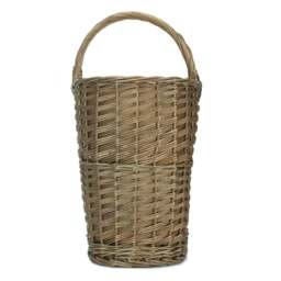 Rackhams Antique Wash Willow Wicker Stair Basket - White - thumbnail 4