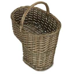 Rackhams Antique Wash Willow Wicker Stair Basket - White - thumbnail 5