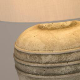 Rackhams STONE EFFECT CERAMIC TABLE LAMP WITH GREY SHADE - thumbnail 4