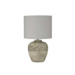 Rackhams STONE EFFECT CERAMIC TABLE LAMP WITH GREY SHADE - thumbnail 3