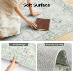 Rackhams Large Rugs Non Slip Living Room Area Rug Floor Mat Hallway Bedroom Runner - Green - 120cm x 180cm - thumbnail 5