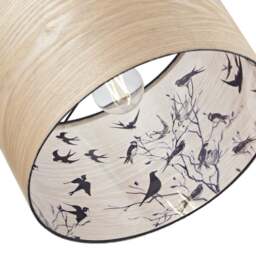 Rackhams Eco Friendly Bamboo Wood Effect Lamp Shade with Inner Lining of Birds and Trees - thumbnail 4