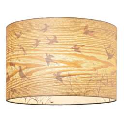 Rackhams Eco Friendly Bamboo Wood Effect Lamp Shade with Inner Lining of Birds and Trees