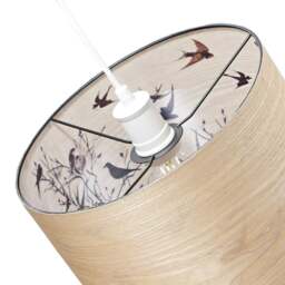 Rackhams Eco Friendly Bamboo Wood Effect Lamp Shade with Inner Lining of Birds and Trees - thumbnail 5