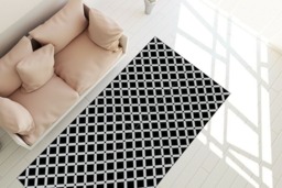 Rackhams WFM6124 - Modern Geometric Stencil Pattern Rug Mat 120cm x 60 cm