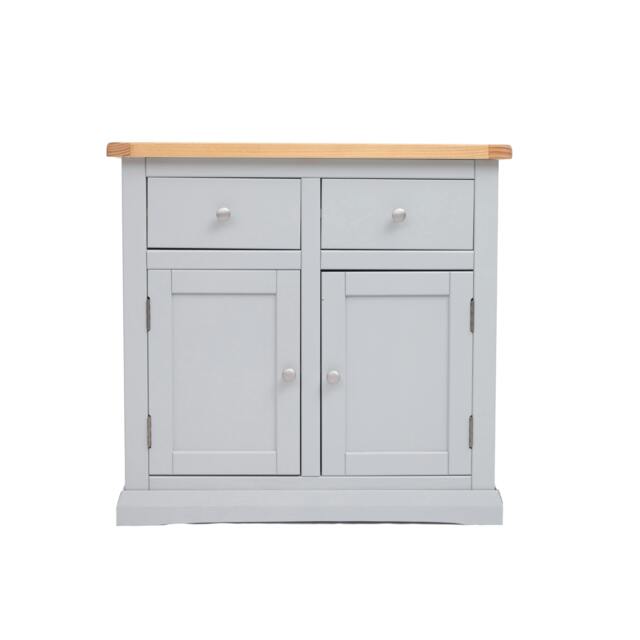 Rackhams Loreo Light Grey 2 Drawer 2 Door Sideboard Chrome Knob - Light Grey - image 1
