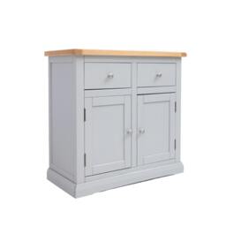Rackhams Loreo Light Grey 2 Drawer 2 Door Sideboard Chrome Knob - Light Grey - thumbnail 3