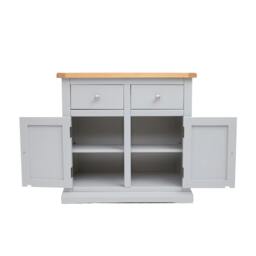 Rackhams Loreo Light Grey 2 Drawer 2 Door Sideboard Chrome Knob - Light Grey - thumbnail 5
