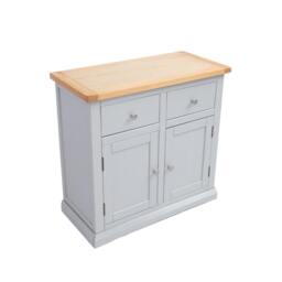 Rackhams Loreo Light Grey 2 Drawer 2 Door Sideboard Chrome Knob - Light Grey - thumbnail 4