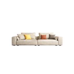 Rackhams R87 Calvin Two Seater Corner Sofa, Leathaire - Two Seater Corner 280cm - Beige - Right-Hand Facing Sectional - thumbnail 4