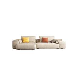 Rackhams R87 Calvin Two Seater Corner Sofa, Leathaire - Two Seater Corner 280cm - Beige - Right-Hand Facing Sectional - thumbnail 6