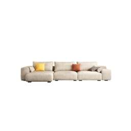 Rackhams R87 Calvin Two Seater Corner Sofa, Leathaire - Two Seater Corner 280cm - Beige - Right-Hand Facing Sectional - thumbnail 2