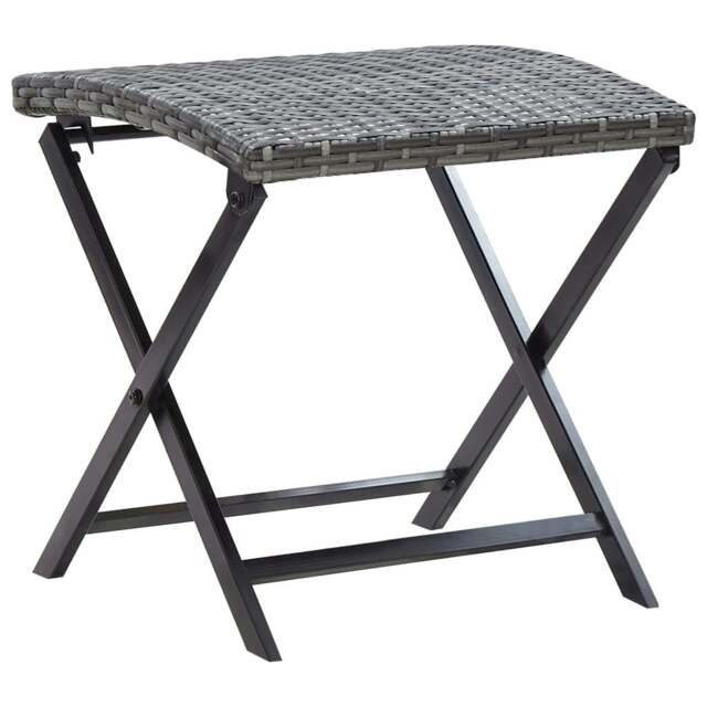 Rackhams Folding Stool Poly Rattan Grey