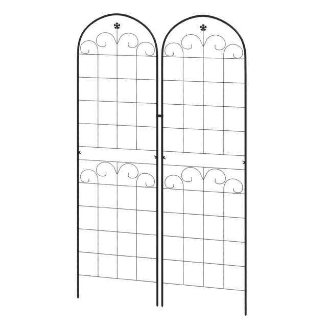Rackhams Metal Trellis Set of 2, Garden Trellis for Climbing Plants Support Frames, Floral Design - image 1
