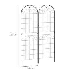 Rackhams Metal Trellis Set of 2, Garden Trellis for Climbing Plants Support Frames, Floral Design - thumbnail 3