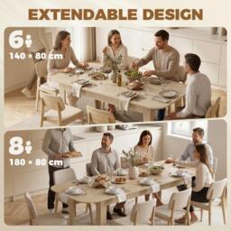Rackhams 140-180 cm Extendable Oval Dining Table for 4-6 Round Edges - Grey Wood Effect - thumbnail 5