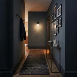 Rackhams Classy Matte Black Switched Wall Light with Clear Ribbed Glass Shade - thumbnail 6