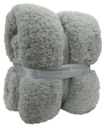 Rackhams Teddy Sherpa Reverse Blanket - 130cm x 180cm - Silver - thumbnail 1