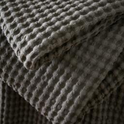 Rackhams Jaipur Chunky Waffle Cotton Blanket Throw Grey - 150 x 200 cm - Grey - thumbnail 3