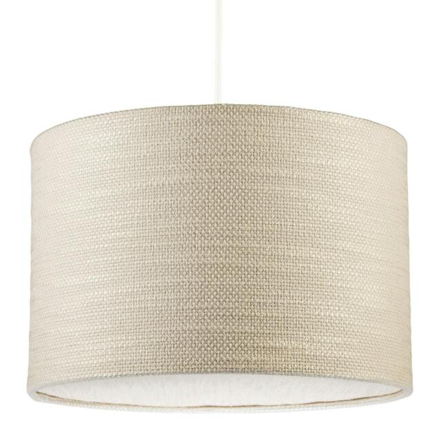 Rackhams Coconut Milk Textured Linen Pendant Lighting Shade with Diffuser - image 1