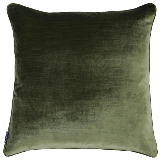 Rackhams Luxe Velvet Cushion Cover - Olive - 55 x 55cm - Olive - 100% Polyester - image 1