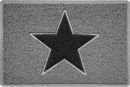 Rackhams Inlay STAR Doormat - Grey with Black Star - 75cm x 44cm - thumbnail 1
