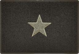 Rackhams Inlay STAR Doormat - Grey with Black Star - 75cm x 44cm - thumbnail 5