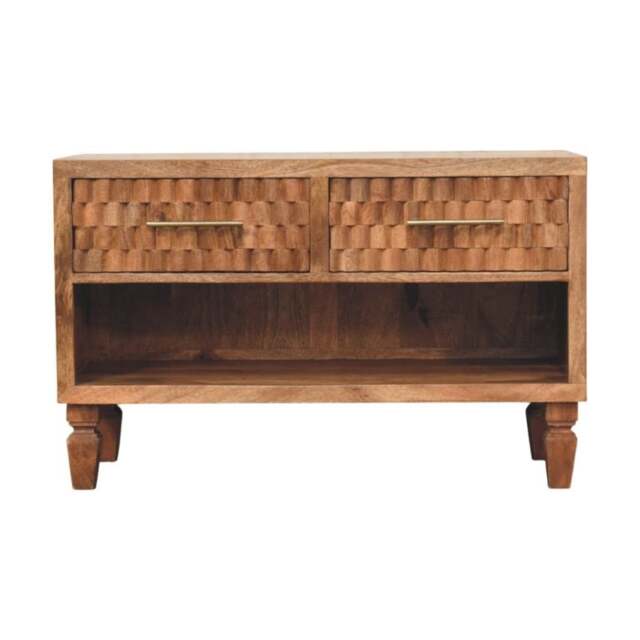 Rackhams Solid Wood Arno Shoe Storage Unit in Golden Teak - image 1