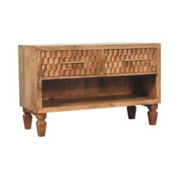 Rackhams Solid Wood Arno Shoe Storage Unit in Golden Teak - thumbnail 4