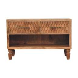 Rackhams Solid Wood Arno Shoe Storage Unit in Golden Teak