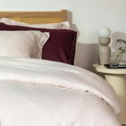 Rackhams Blush Pink French Linen 40cm Deep Fitted Sheets - Super King - Deep - thumbnail 2
