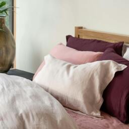 Rackhams Blush Pink French Linen 40cm Deep Fitted Sheets - Super King - Deep - thumbnail 3