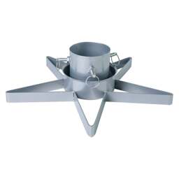 Rackhams Star-Shaped Silver Christmas Tree Stand with Water Tank, Fits Real Trees up to 2.5m, 3 Screw Clamps for 35-85mm Trunks - thumbnail 1