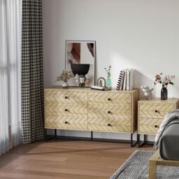 Rackhams Chest Of 6 Drawers Storage Unit 71x120cm Unique Zigzag Design Anti tip