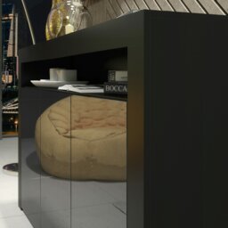 Rackhams Modern Sideboard 155cm – Black Matt Body with Black Gloss Doors - 155 cm -  MDF/Chipboard - 1 - thumbnail 4