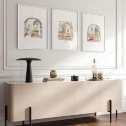 Rackhams Living Room Paintings - Set of 3 Moroccan Inspired Wall art Prints - A2 16.54 x 23.39 in / 42 x 59.4 cm - Matte Museum Quality Art Paper 290 gsm - White Frame - thumbnail 3
