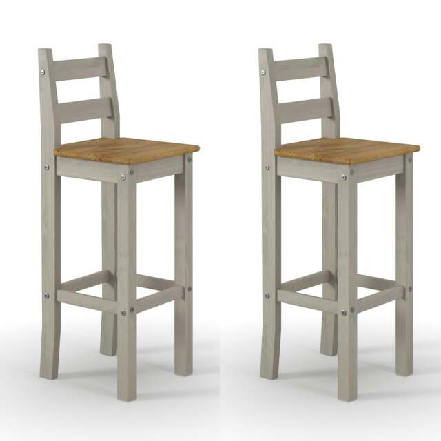 Rackhams Pair of Corona Grey Breakfast High Bar Chairs - Grey - image 1