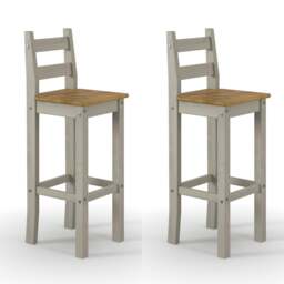 Rackhams Pair of Corona Grey Breakfast High Bar Chairs - Grey - thumbnail 1