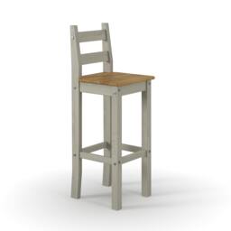 Rackhams Pair of Corona Grey Breakfast High Bar Chairs - Grey - thumbnail 2