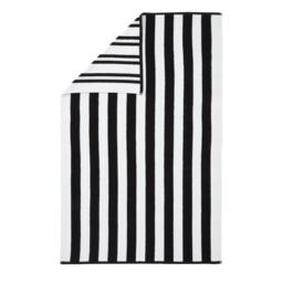 Rackhams Reversible Stripe Cotton Jacquard Towel Black - Bath Sheet - Black - thumbnail 5