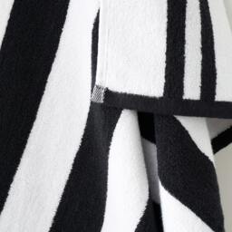 Rackhams Reversible Stripe Cotton Jacquard Towel Black - Bath Sheet - Black - thumbnail 2