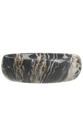 Rackhams Modern Above Counter Oval Marble Bathroom Vessel Sink - Yellow - thumbnail 3
